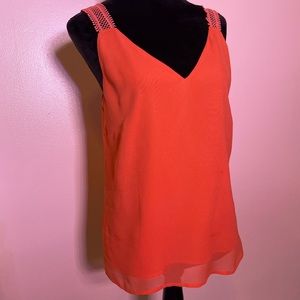 NWT Orange Esprit top with lace straps. Size small